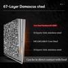 67-Layer Damascus Steel Kitchen Knife, 60-62 HRC High Hardness Sharp Slicing Knife, Vacuum Heat Treated Chef Knife for Fruit Vegetable Meat Prep