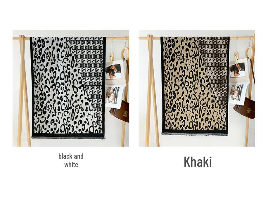 2025 High-End Women's Korean Style Versatile Shawl: Double-Sided, Warm, Imitation Cashmere Scarf with Old Flower Design for Autumn/Winter.