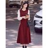 Xinfeiyu Elegant Faux-Two-Piece A-Line Midi Dress