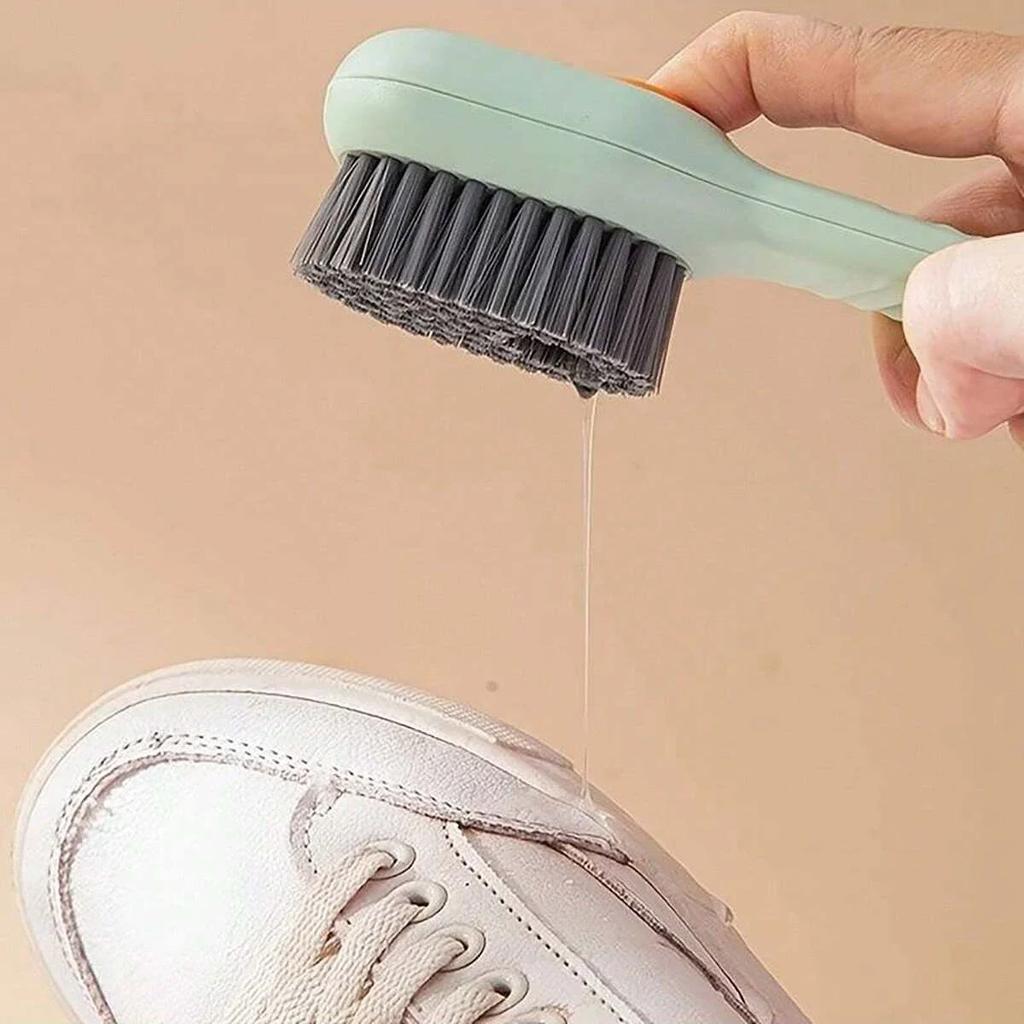 Multifunction Cleaning Shoe Brush Soft Automatic Liquid Shoe Brush Long Handle Clothes Soap Brush With Hook Clean Tool