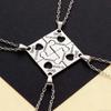 Sun Moon Stars Patchwork BFF Heart Necklace for Best Friends Forever