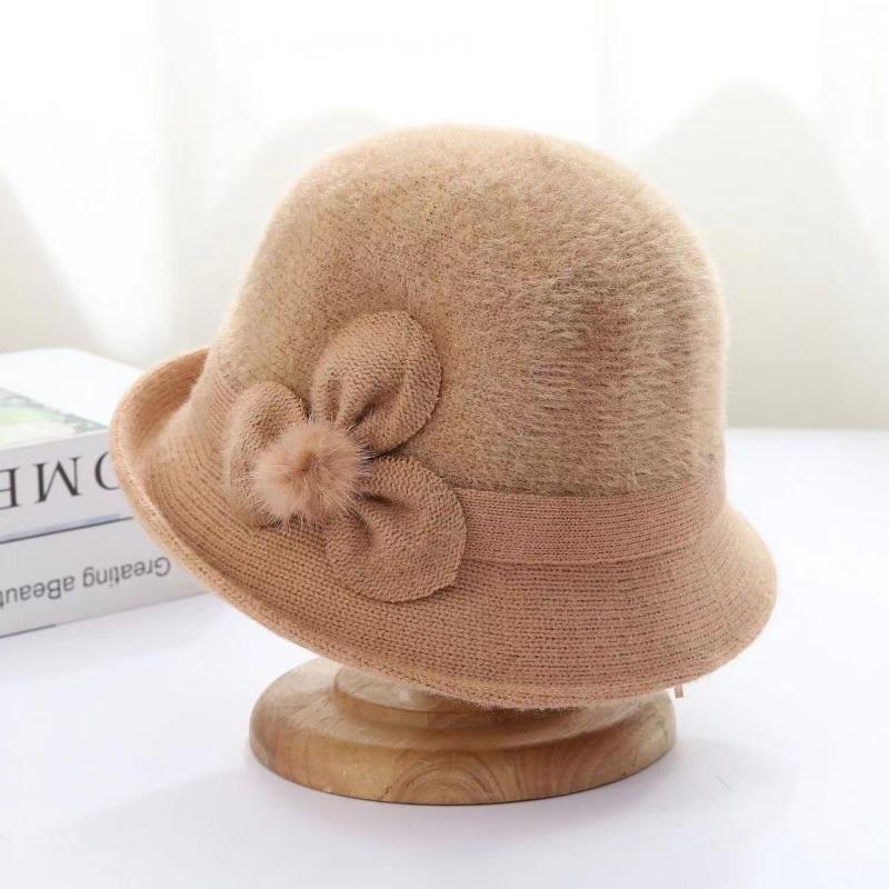 

Осенне-зимние панамы, теплая, изысканная, шляпа для мам, элегантный вязаный цилиндр с подвернутым краем, универсальная, холодная, модная шляпа M（56-58cm） верблюд