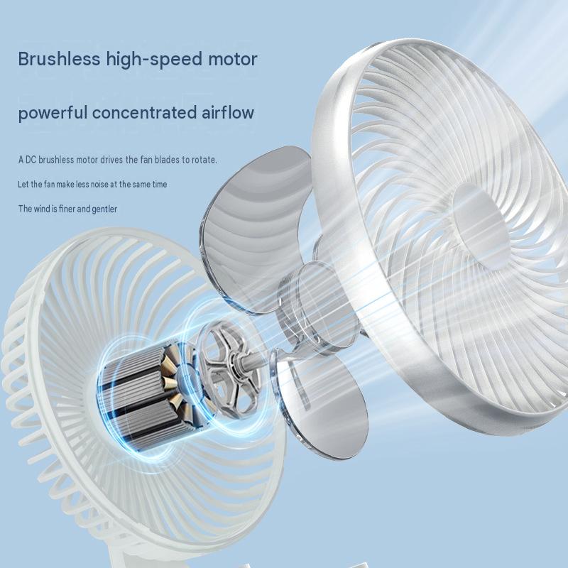 USB Rechargeable Desktop Fan, Portable Mini Table Fan, Strong Wind Ultra‑Quiet Personal Fan for Dorm Home Office