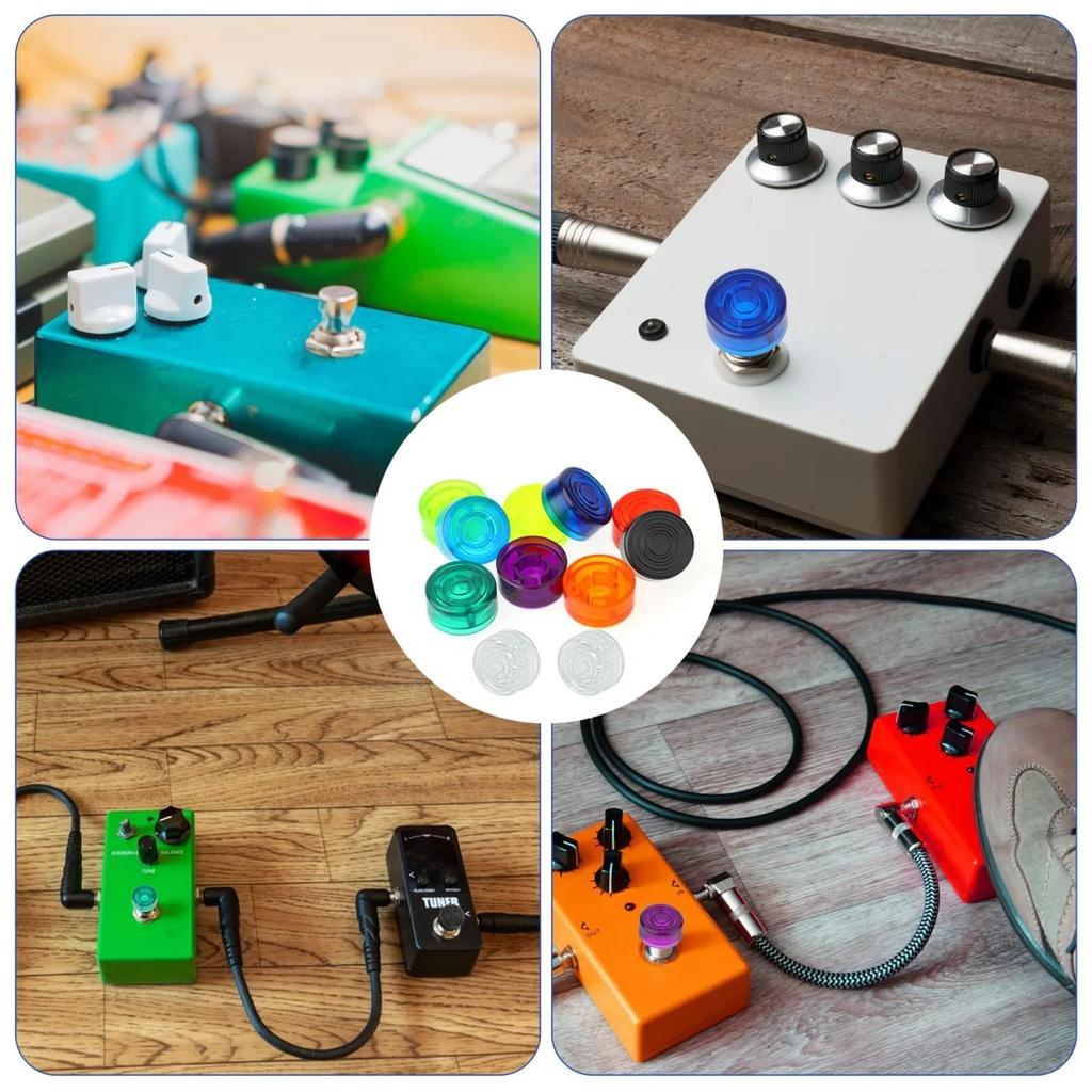 Guitar Effects Pedal Footswitch Toppers,Plastic Foot Nail Cap for Guitar Effects Pedal Buttons Common Pedal Switche