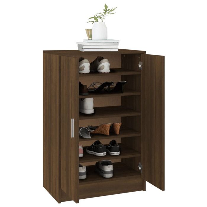 VidaXL Meuble à chaussures Chêne marron 60x35x92 cm Bois d'ingénierie 816013