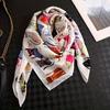 1PC Cute Kitten Pattern Square Scarf Simulated Silky Scarf Women Clothing Accessories Mother Day Gifts