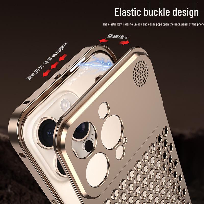 Cross-border Compatible Aroma Cooling Aluminum iPhone Case for 14/15/16/17 Pro Max