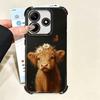 Cute Highland Cow Plating Phone Case For Xiaomi Poco X5 X6 X7 X8 Pro Max F8 Ultra F7 M8 M7 M5S Redmi 15C 15 14C 13C 13 X3 12C F6