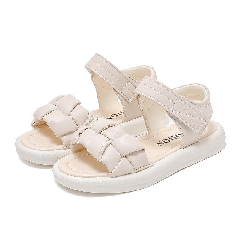 Mädchen Causal Sandalen Sommer Mode Einfarbig Kinder Flechtstil Offene Zehen Strandschuhe Süße Prinzessin Kinder Ballerinas Schuhe Heiß