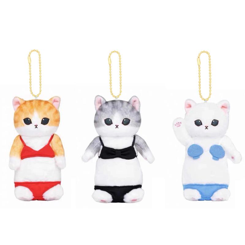 Huggable And Soft Red Bikini Shark Cat Plush Toy 14cm With Short Material Plush