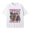 T-shirt con Stampa Grafica Divertente Throat Goat Moda Maschile Oversize Streetwear Unisex Unisex Casual Cotone Puro Alta Qualità Manica Corta