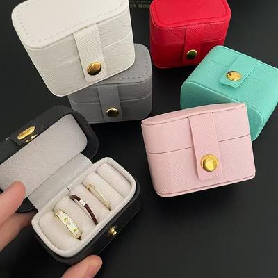 Mini Tragbare Kleine Schmuckaufbewahrungstasche Reise Einfach Leder Ring Halskette Ohrringe Box Organizer Display Geschenkverpackung
