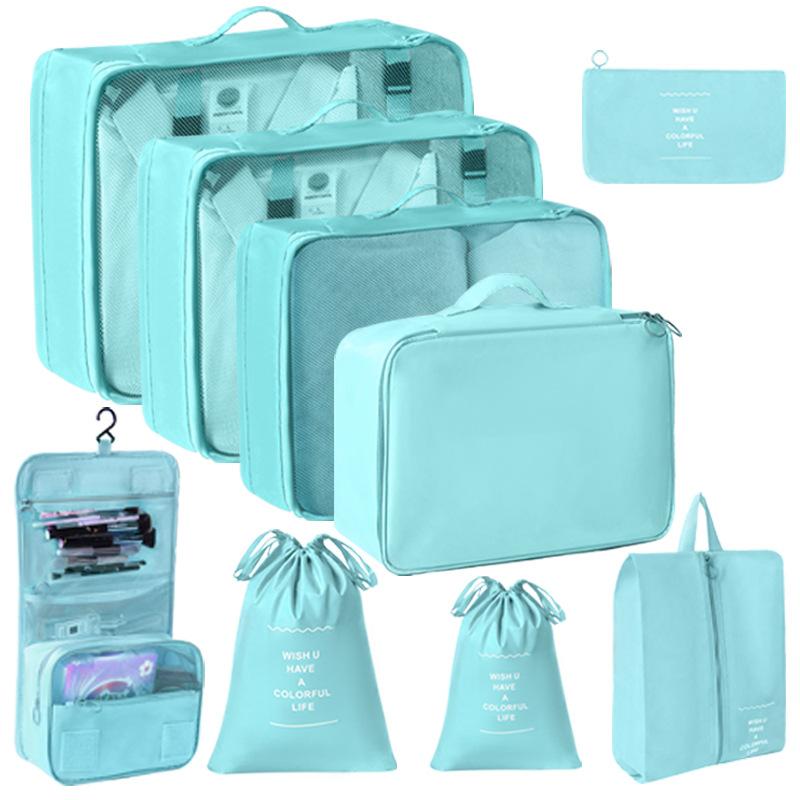 6/7/8/9/10 Pcs Set Travel Organizer Storage Bags Suitcase Packing Cubes Set Cases Portable Luggage Clothes Shoe Tidy Pouch Folding