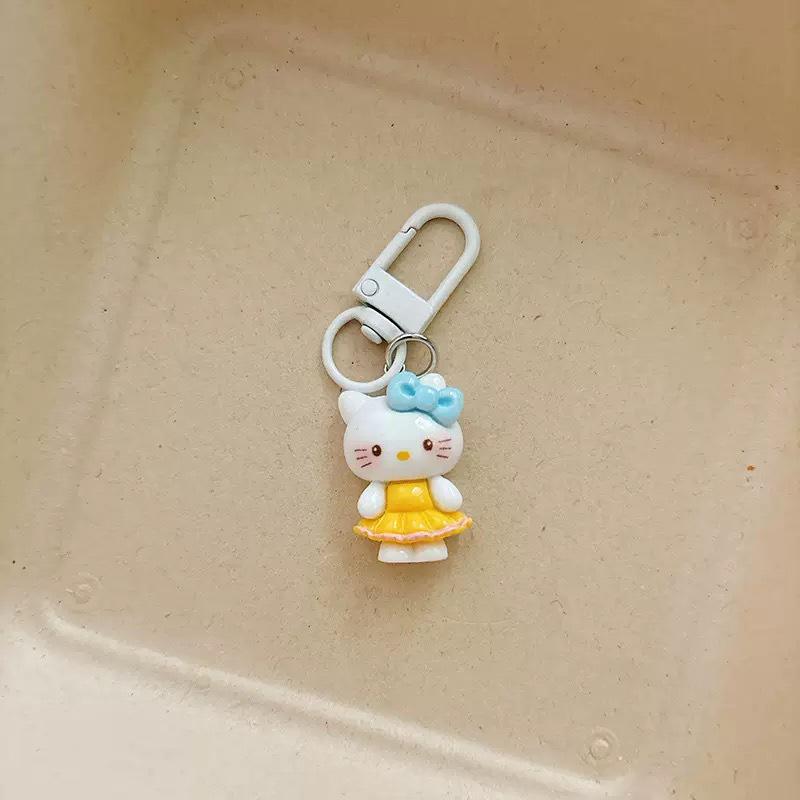 Cartoon Happy Cat Keychain Pendant - Cute KT Backpack Ornament, Student Accessory, Couple Gift