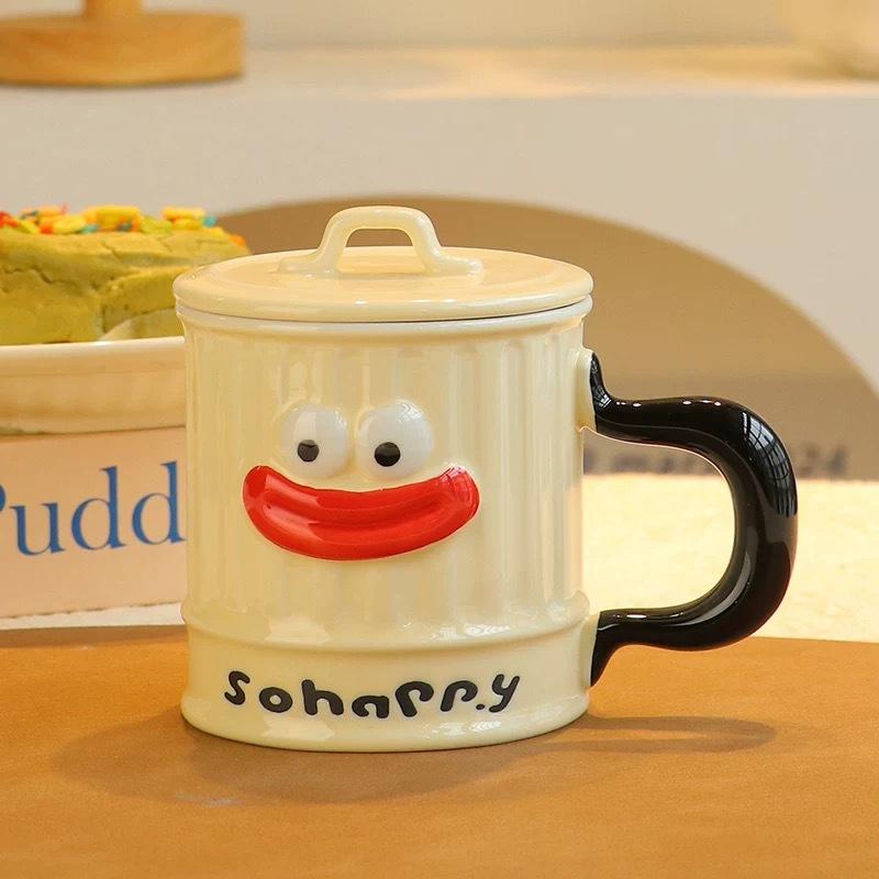 Weird Ugly Funny Ceramic Water Cup Cute Girl Mug Coffee Cup Breakfast Oatmeal Cup