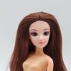 Long Hair 12 Moveable Jointed Dolls With 3D Eyes Naked Nude Body Female Doll Body DIY Toys Girls
