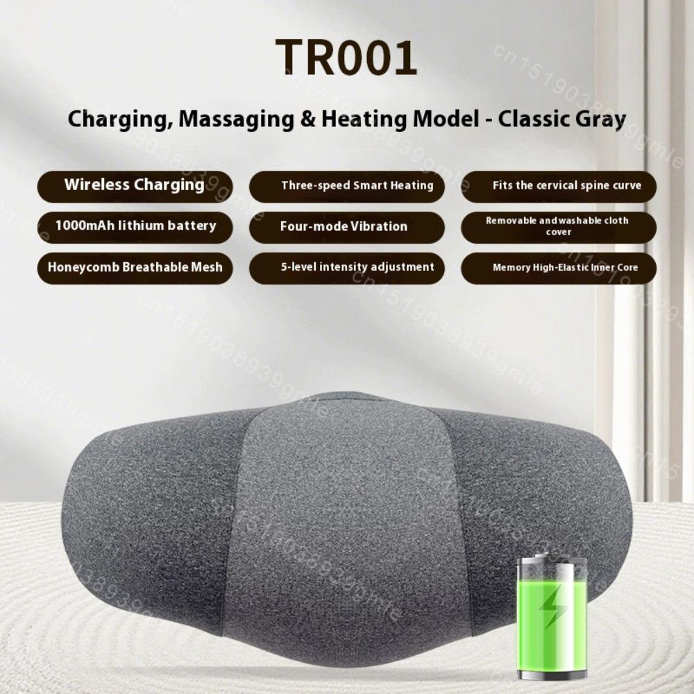Electric Neck Hot Compress Massager Cervical Pillow Neck Stretch Heating Vibration Neck Shoulder Massage Pillow Back Traction