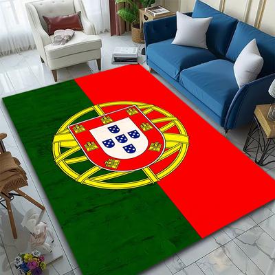 Portugal Flag Design Rug Patterned Carpet, Suitable As a Non Slip Play Mat for the Living Room and Bedroom Sofa