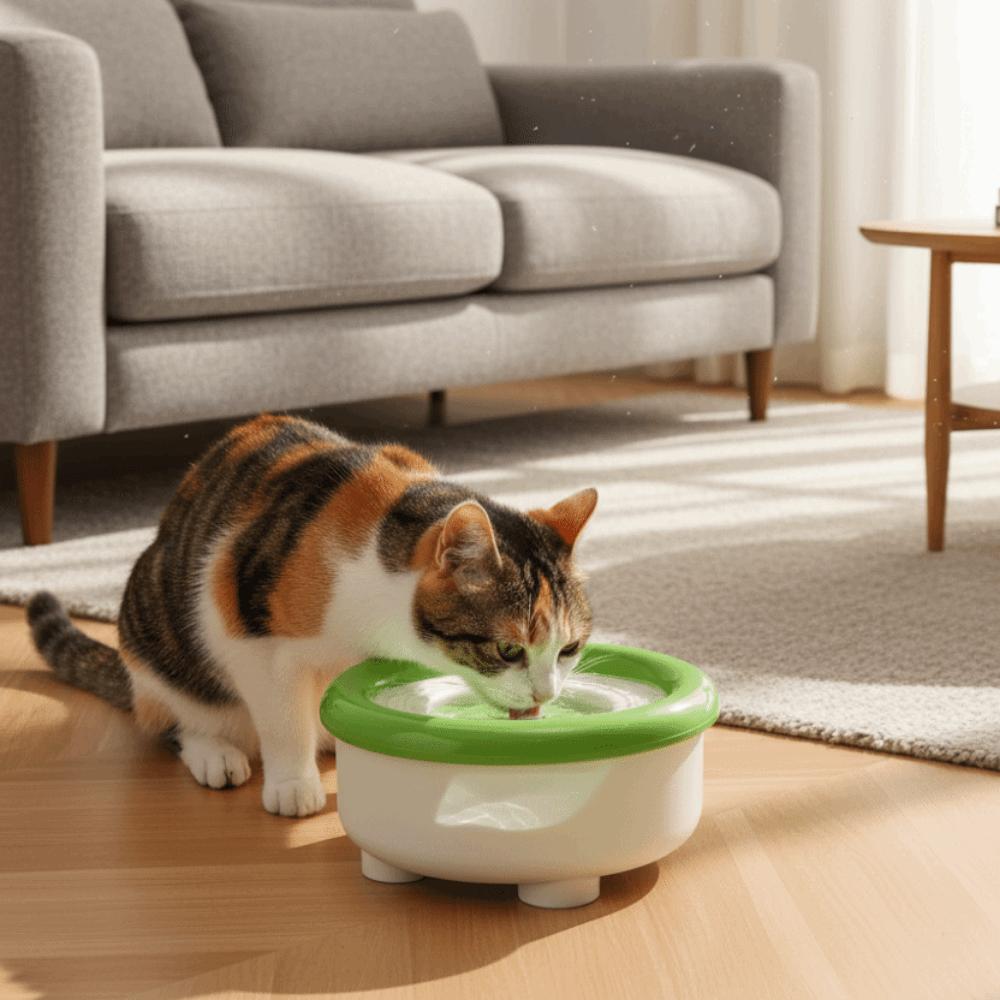 Large Capacity Pet Floating Water Bowl Spill-Proof Anti-Splash Floating Drinking Fountain Non-Slip Base Not Wet Mouth