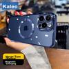 KelleiaIPhone 15 Pro Max Case, Electroplated Magnetic with Camera Lens Film, Full Protection Ultra-Thin Shockproof Case, Deep Blue Color