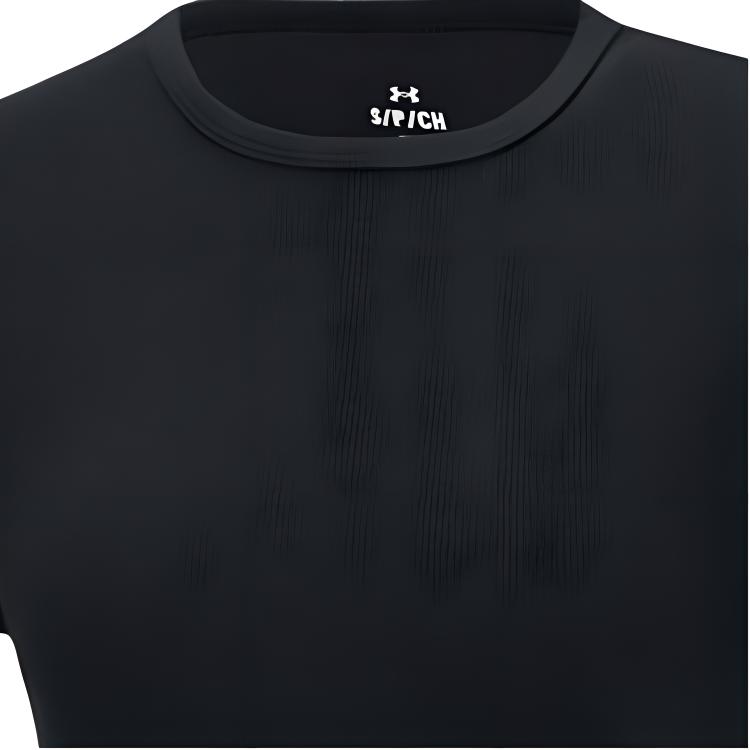 Under Armour Solid Color Round Neck Short Sleeve Crop T-Shirt Women tops Black 6000264-001