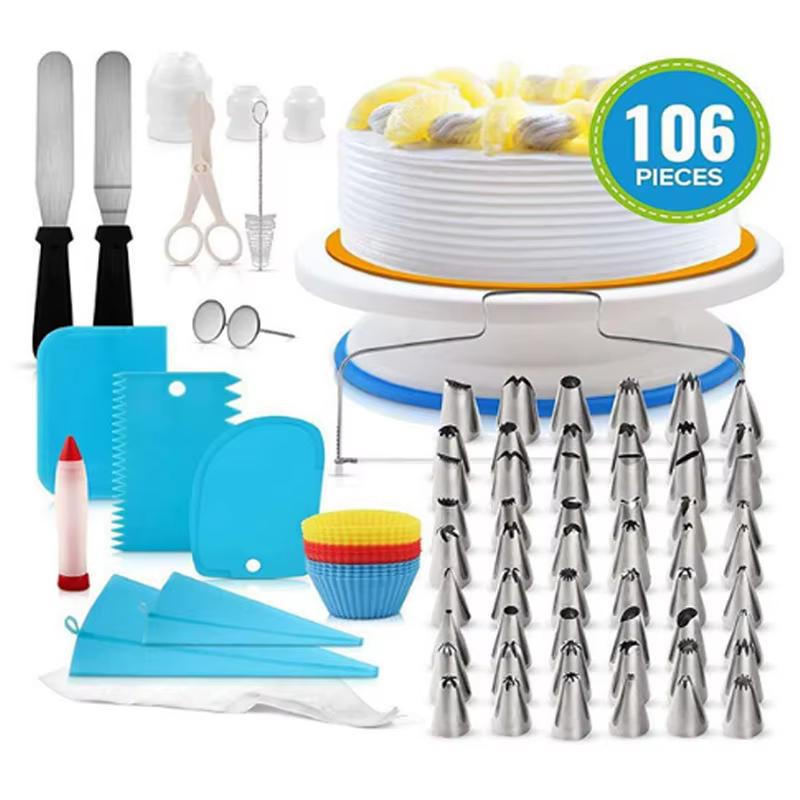 Cake Making Tools Kit For Decorating Include Plastic Rotating Cake Turntable Icing Smoother/Spatula DIY Cake Decorating Set Tool