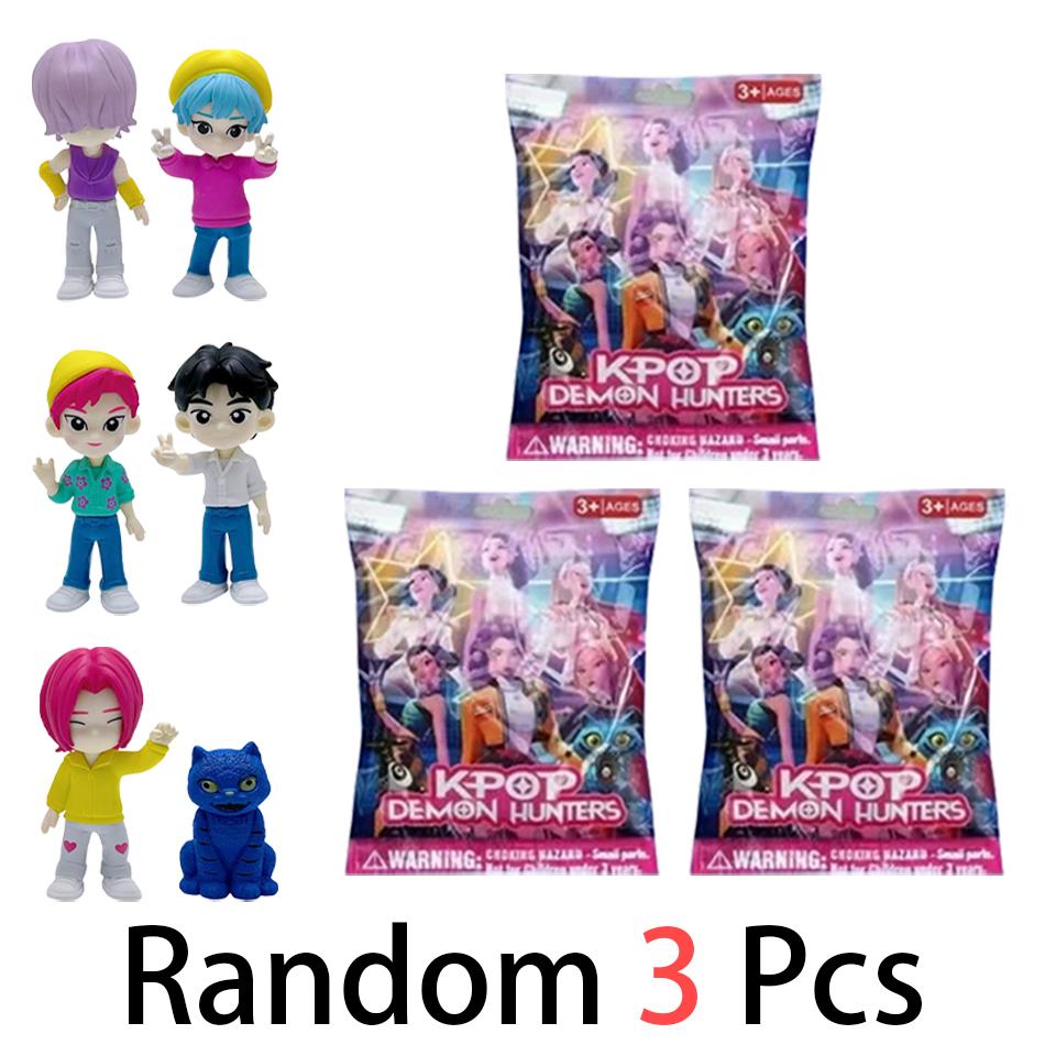 Anime K-pop Demon Hunters Series Figure Bag Tiger Figurine Toy Desk Decoration Statues Ornament Halloween Christmas Kid Gifts