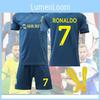Maillot Extérieur de Victoire de la Ligue Saoudienne 2023-24 Kit de Football à Manches Courtes Ronaldo 7 Pour Enfants