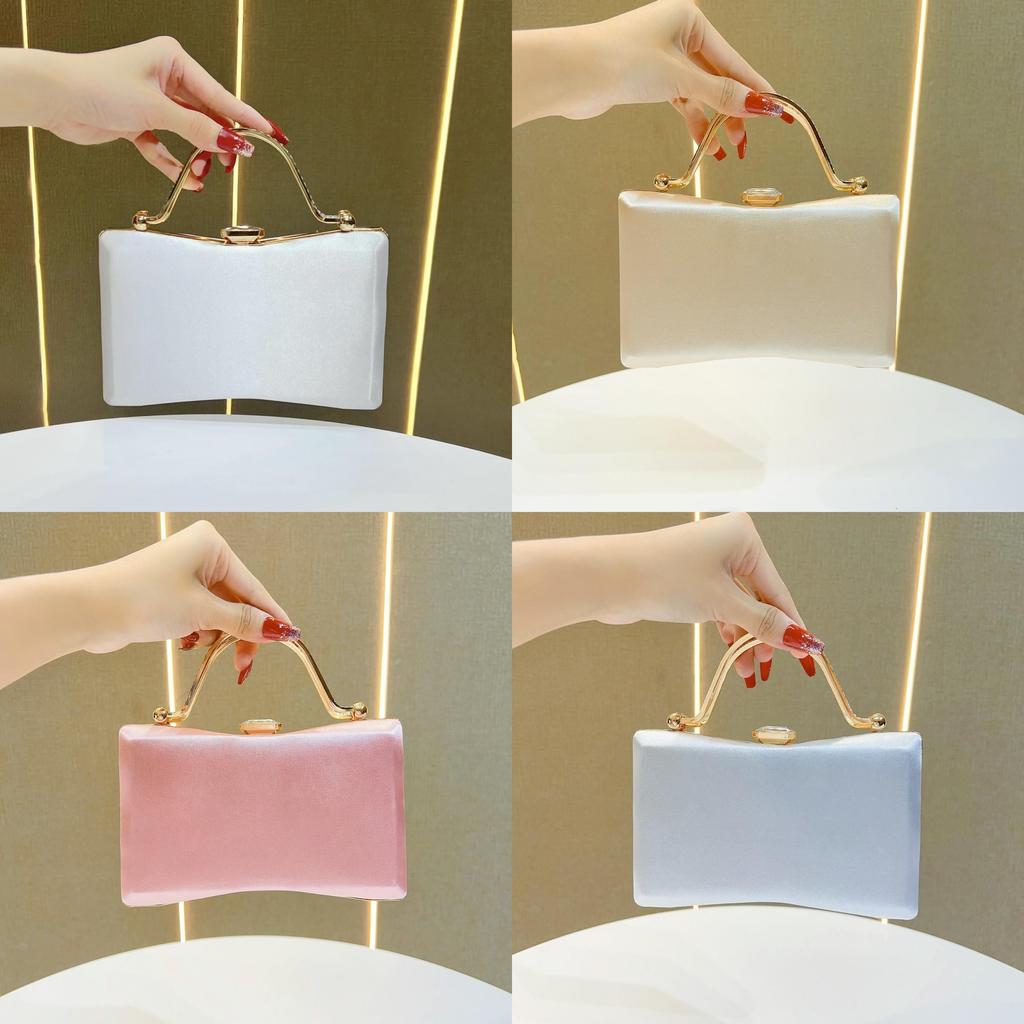 Vintage European Style Small Tote Bag With Lock Closure For Evening Parties