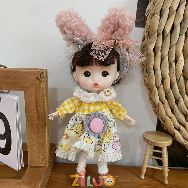 1/12 Bjd Doll Ob11 12Cm Mini Dolls Princess Dress Up Cute Doll 20 Movable Joints Dolls For Girls Kids Munecas Toys Gifts Bjd Toy