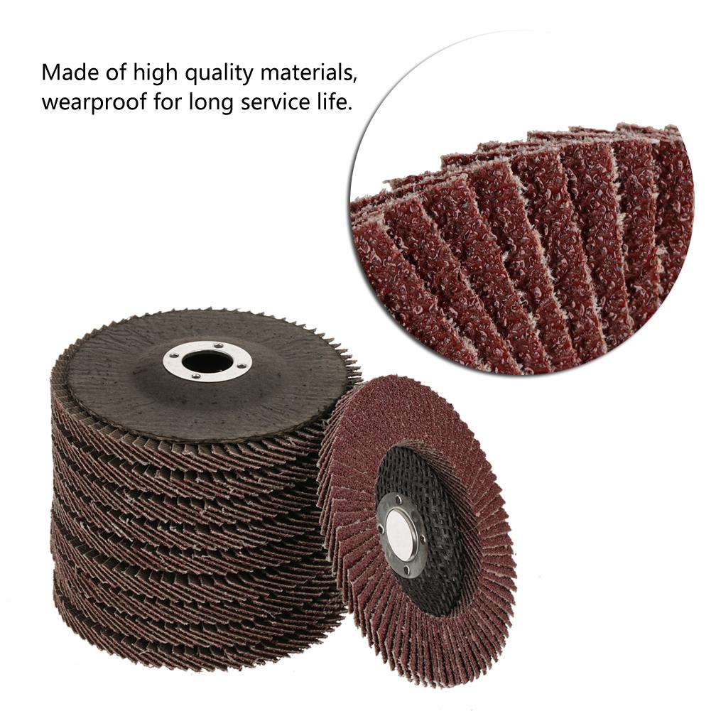10Pcs Grit 60 Grinding Sanding Disc Polishing Wheel Grinding Flap Disc 100*6*16 mm