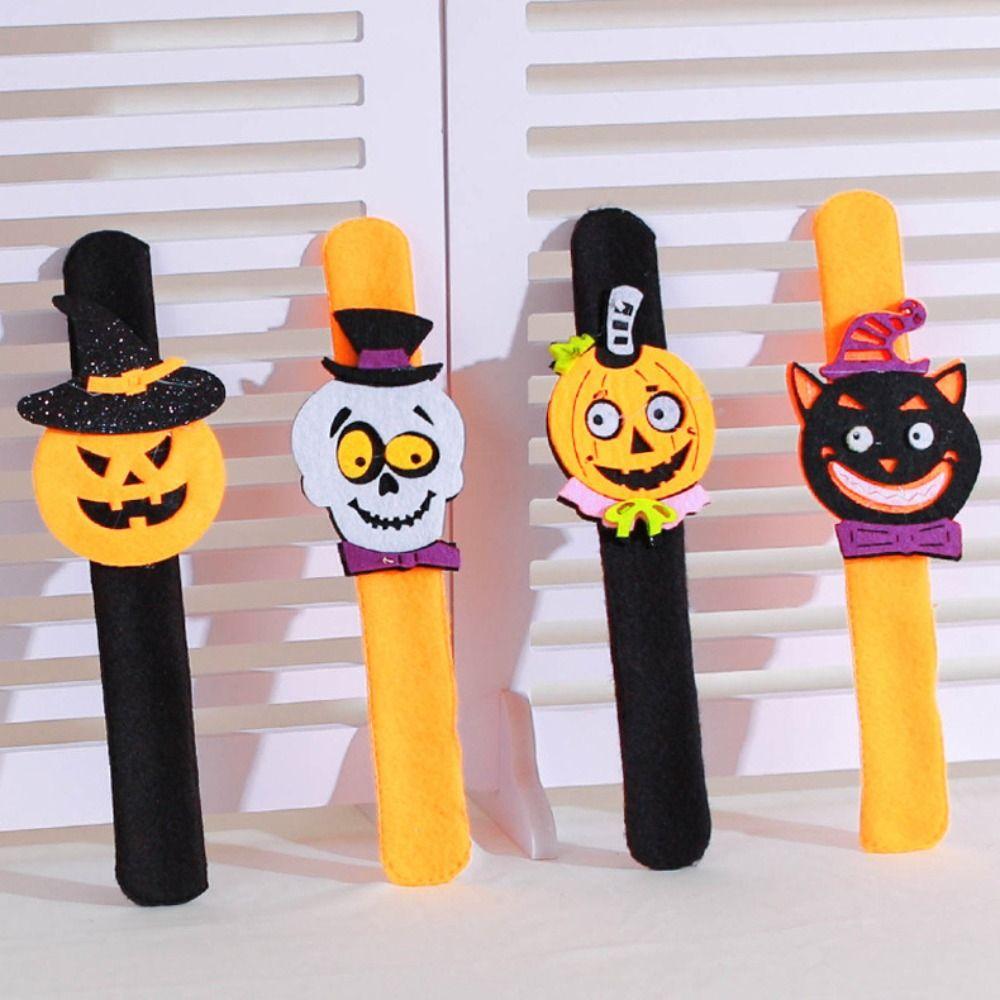 Spider Pop Circle Wristband Pumpkin Hands Clap Circle Funny Halloween Slap Bracelets  Halloween
