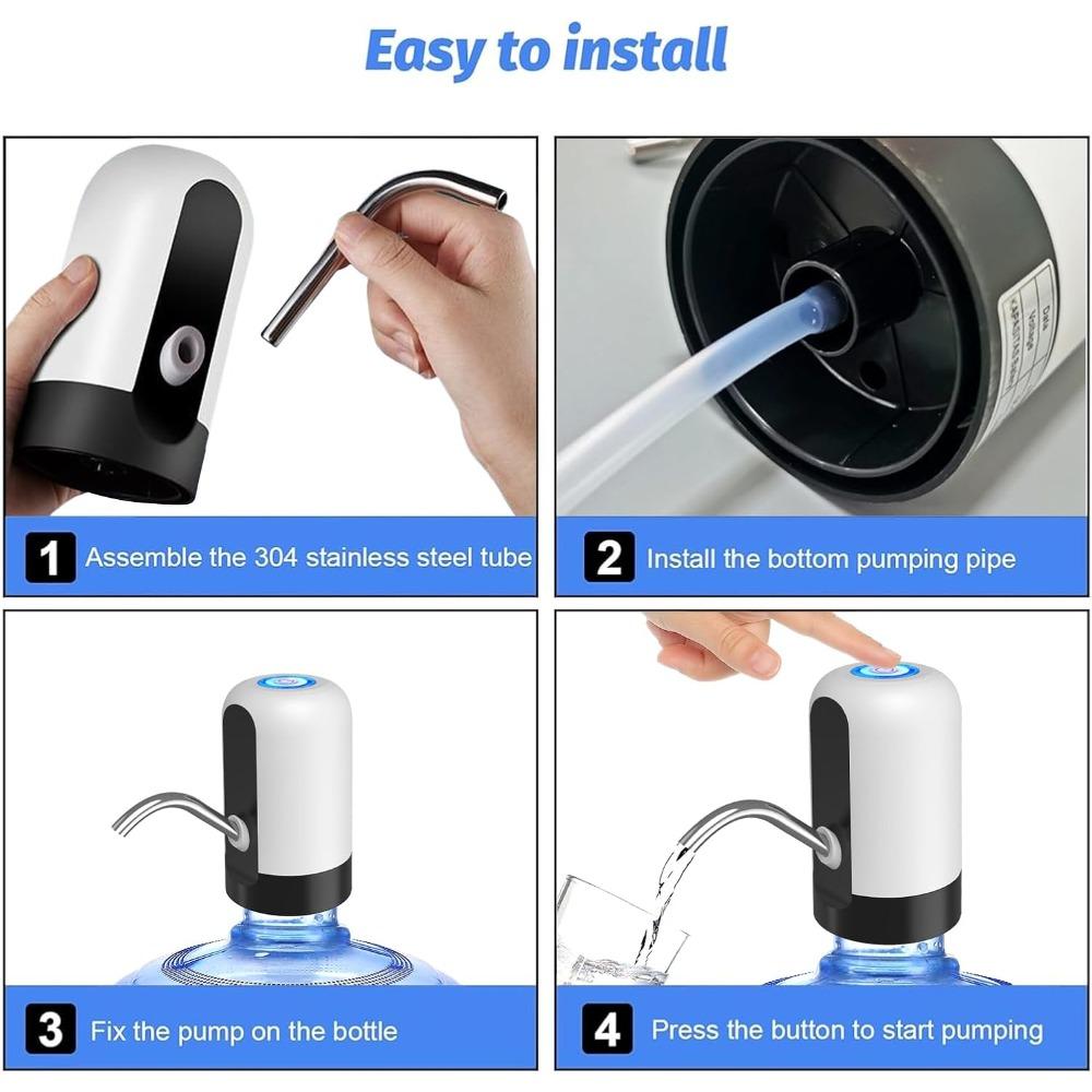 5 Gallon Water Meter Pump Rechargeable Bottled Water Dispenser Portable USB Rechargeable Automatic Dispenser for Camping Kitchen