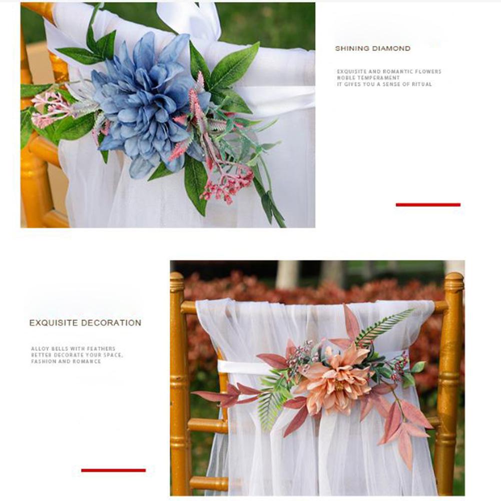 Wedding Chair Flower Decoration Artificial Flower Arrangement For Wedding Party Chair Back Banquet Chair Decoration