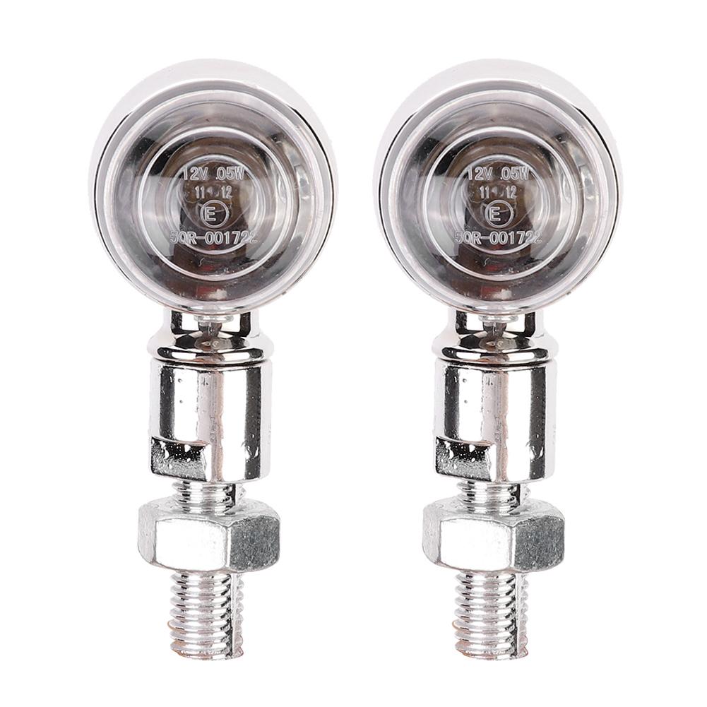 

2Pcs Motorcycle Bullet Turn Signal Lamp Indicator Light Modification AccessorySilver Transparent Cover