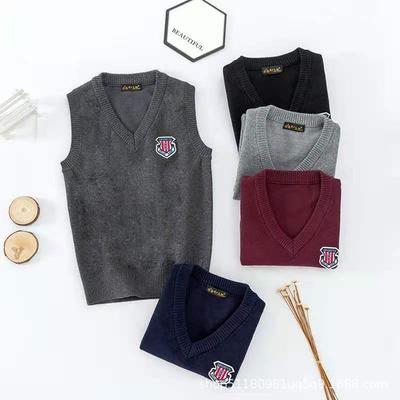 2025 Autumn Korean Kids' Knitted Sweater Vest - Girls & Boys College Style