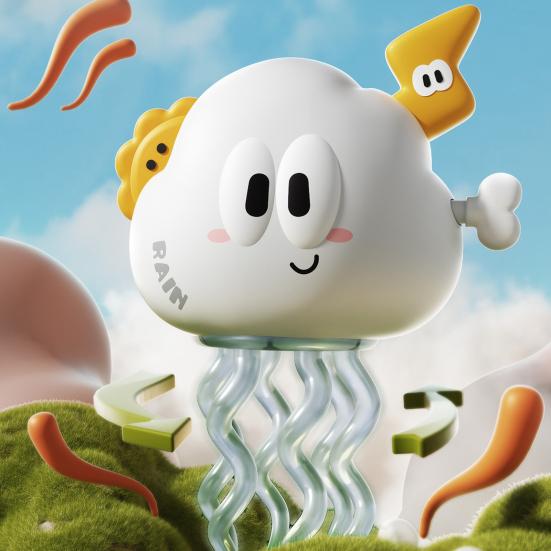 Wind-up Dancing Cloud Toy Educational Clockwork Spring Rainy Cloud Toy Toddlers Boys Girls Interactive Crawling Cartoon Cloud Toy