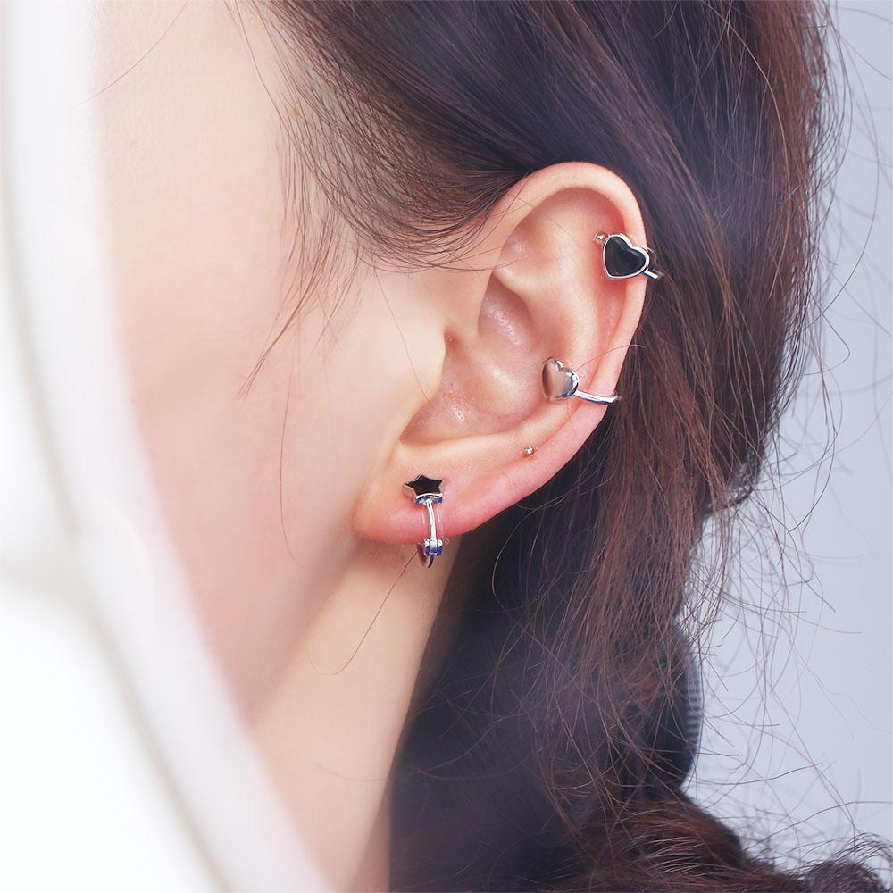 Jewelry Copper Love Heart No Pierced Clip On Earrings Korean Hoop Earrings Ear Cuff Women Ear Clips