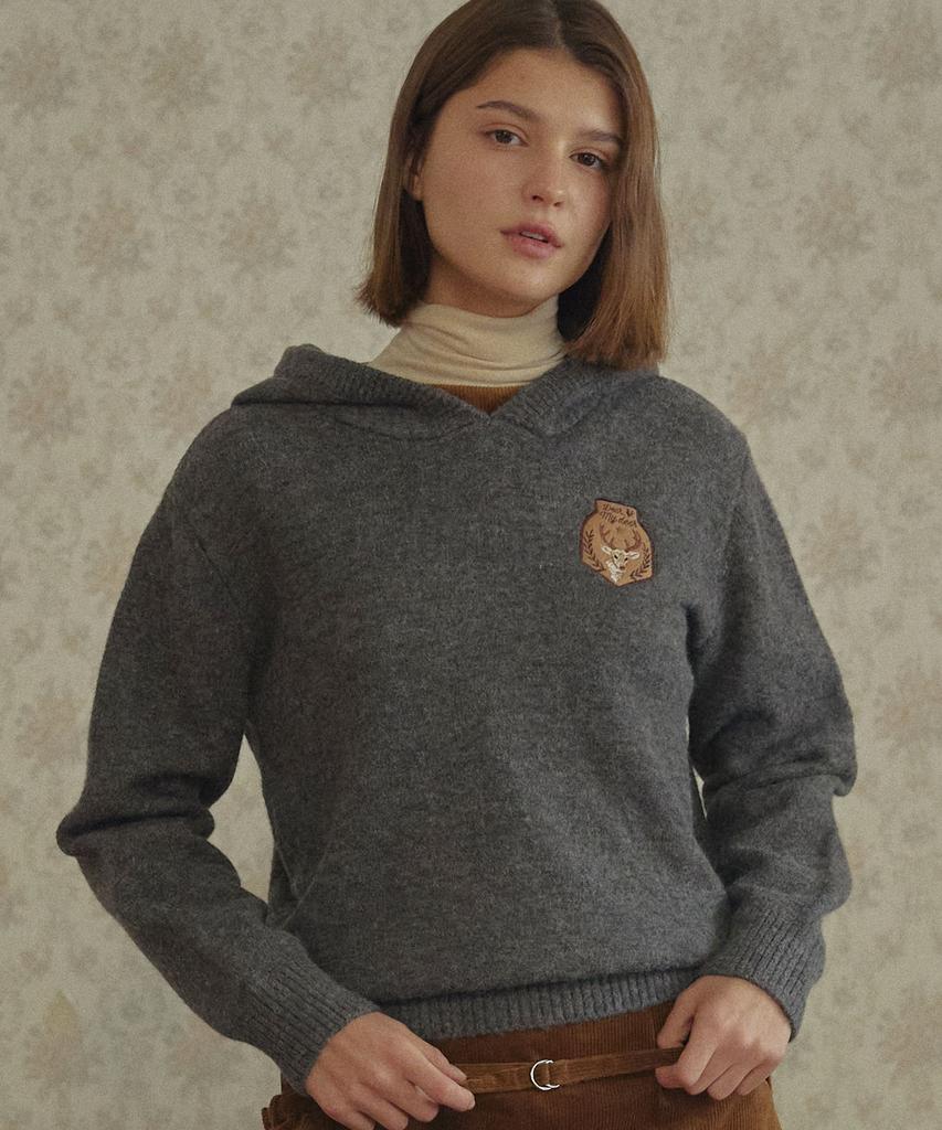 Dieomaidieo Wappen Knit Hoodie (Gray)