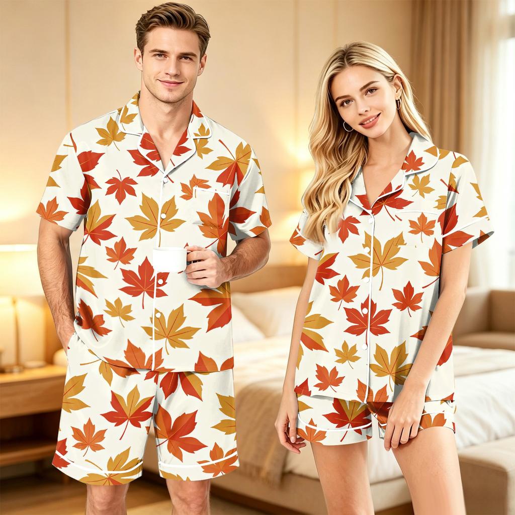 Halloween-Schlafanzug-Set für Paare, Bequeme bedruckte Nachtwäsche für Feiertags-Loungewear