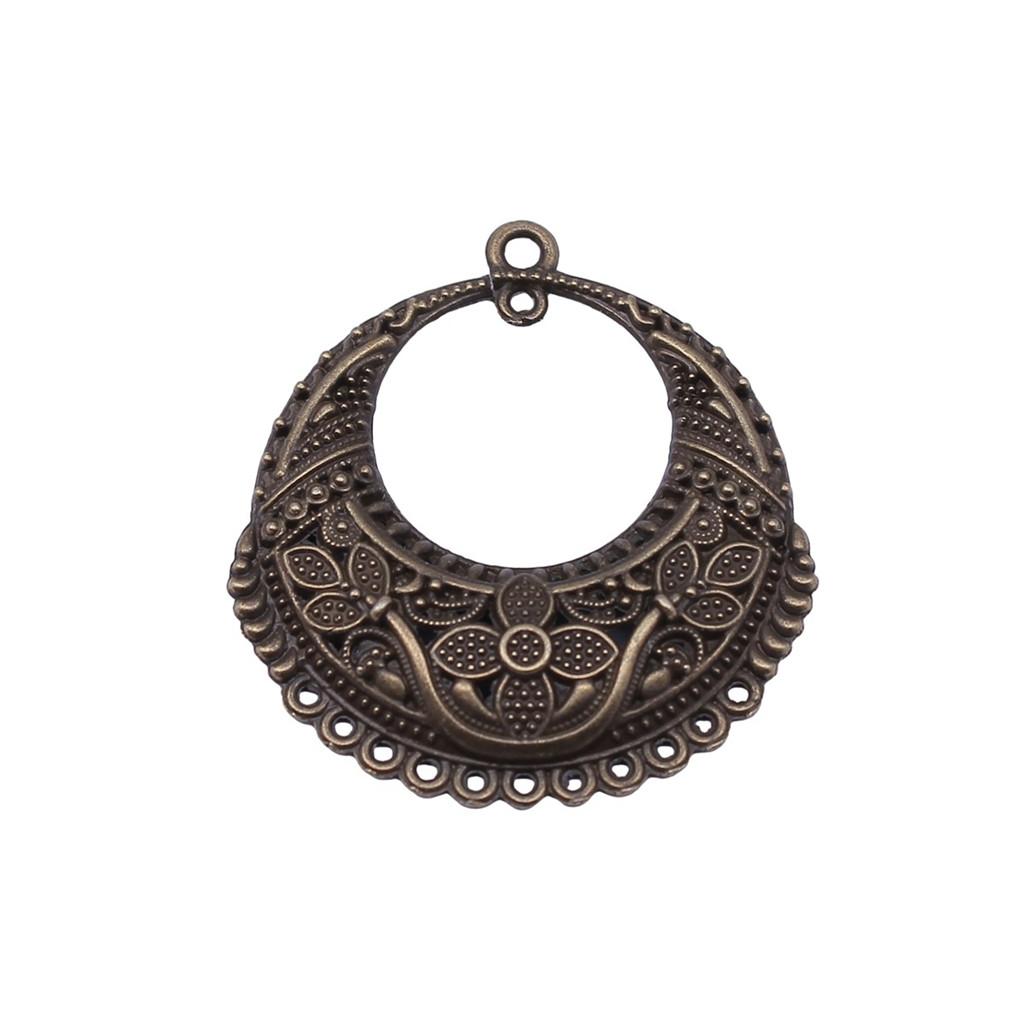 Irregular Oval Frame Connectors Moon Hammered Texture Links For Earring Making