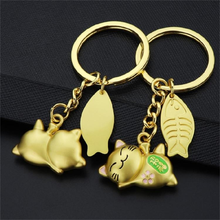 Artistic Lucky Cat Keychain Adornment Portable Lucky Cat Keychain Pendant Keyring Charm Symbolizing Wealth And Success