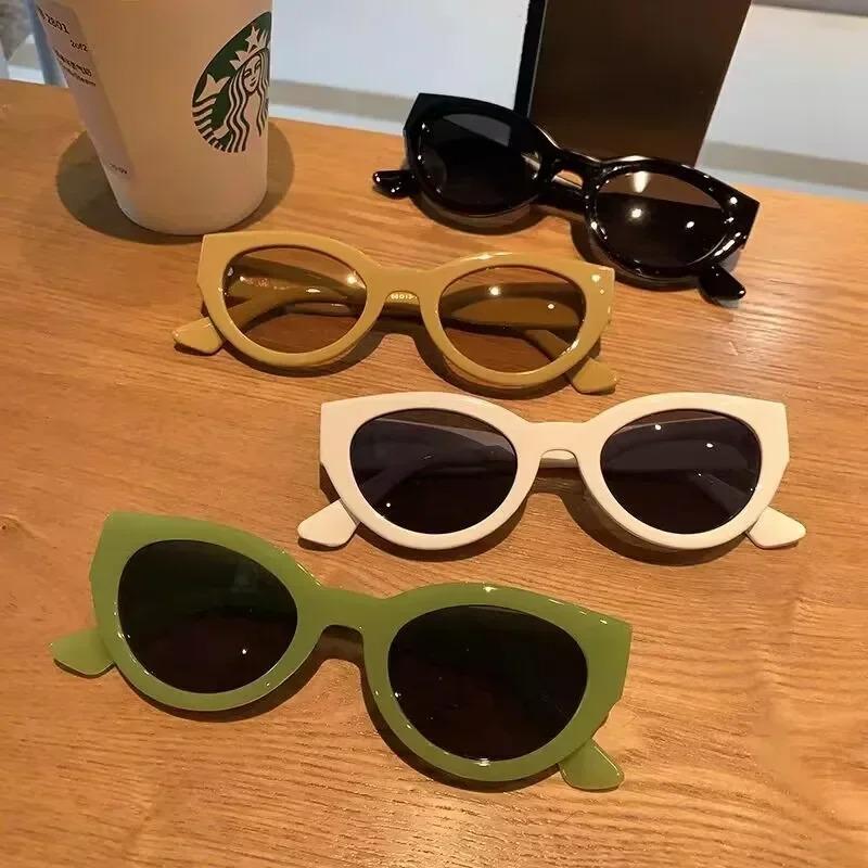 New Arrival Cat Eye Sunglasses Women Oval Glasses Vintage Brand Elliptic Sun Glasses For Female Summer Travel Shades Eyewear