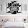 Wall Art No Framework HD Prints 5 Pcs Singer ASAP Rap Modular Canvas Painting Posters for Linving Room Home Decoration Pictures