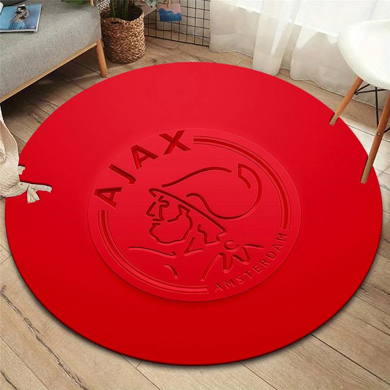 Tappeto Rotondo AFC Ajax, Tappeto per Soggiorno Camera da Letto Divano Sala Giochi Decorazione, Tappetino Antiscivolo