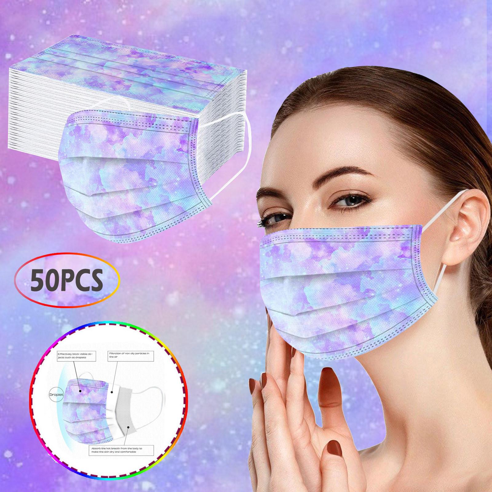 

Взрослая маска одноразовая трехслойная пылезащитная с градиентным принтом тай-дай 50