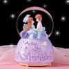 Cartoon Couple Crystal Ball Resin Snow Globe Music Box Toy