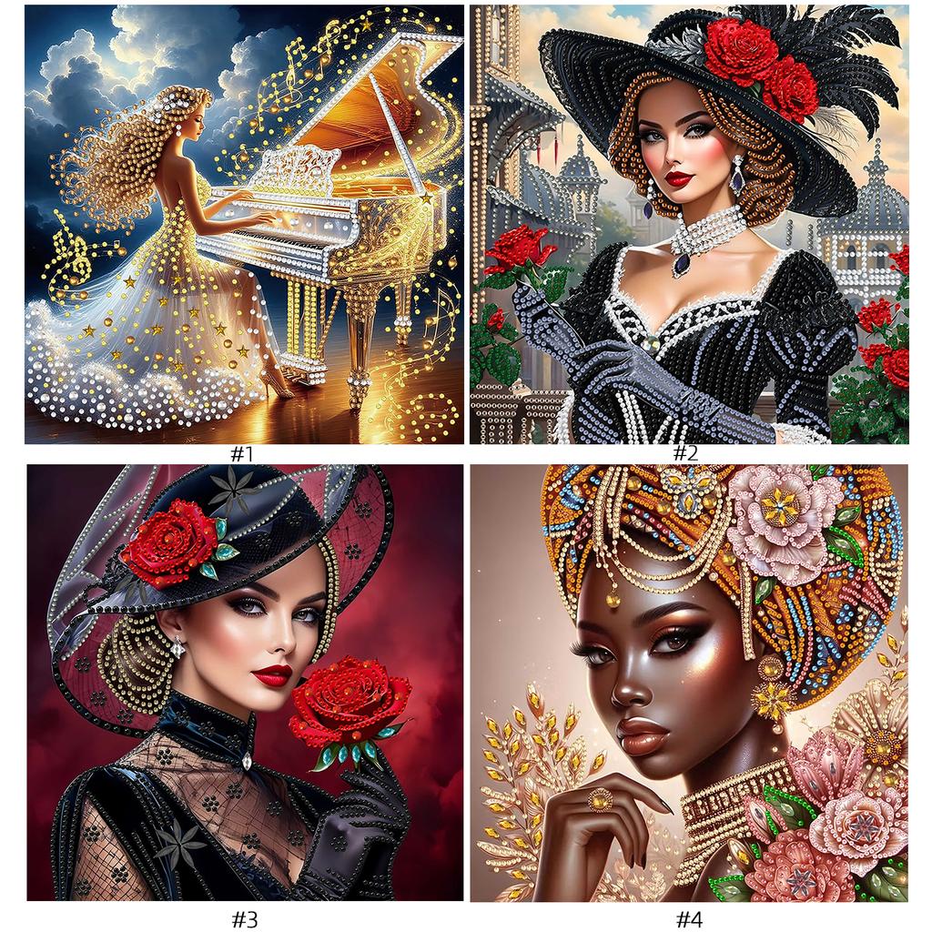 Beauty Special Shaped 5D DIY Partial Drill Diamond Art Kit for Adults Beginners Home Decor Diamonds Paintings Gem Art 30x30cm