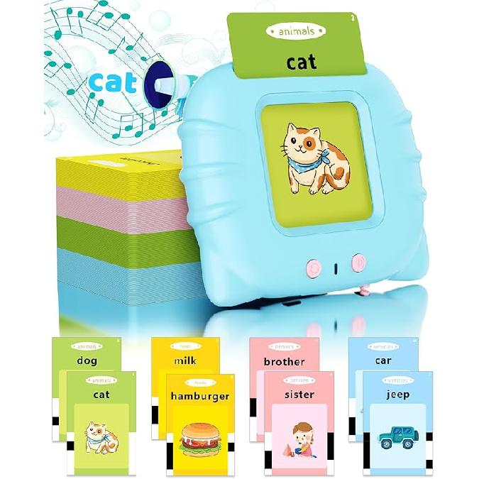 KOKODI Talking Flash Cards for Toddler Girls Toys Age 3+, Speech Therapy Toy 224 Sight Words Speech Therapy Toys Learning Alphabet Educational