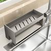 Rustproof Sink Drain Rack Large Capacity Strong Load-bearing Sink Storage Organizer Carbon Steel Ventilated Kitchen Storage Rack